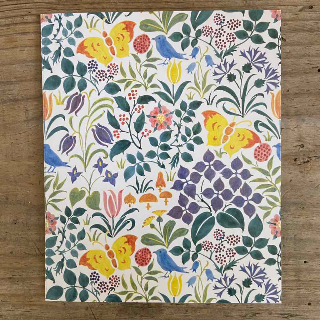 Spring Flowers Textile Design vintage card