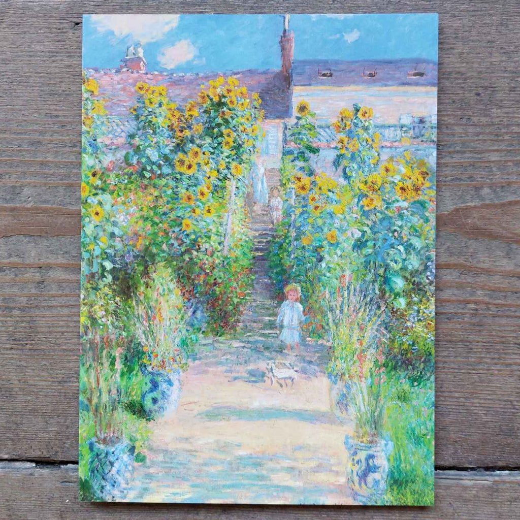The Artists Garden Vintage Greeting card by Claude Monet