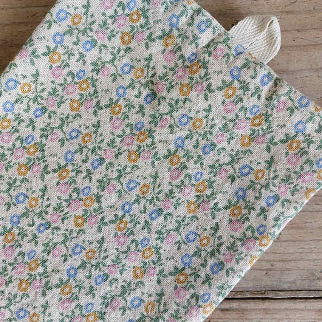 Floral Tea Towel - Blue, Yellow & Pink