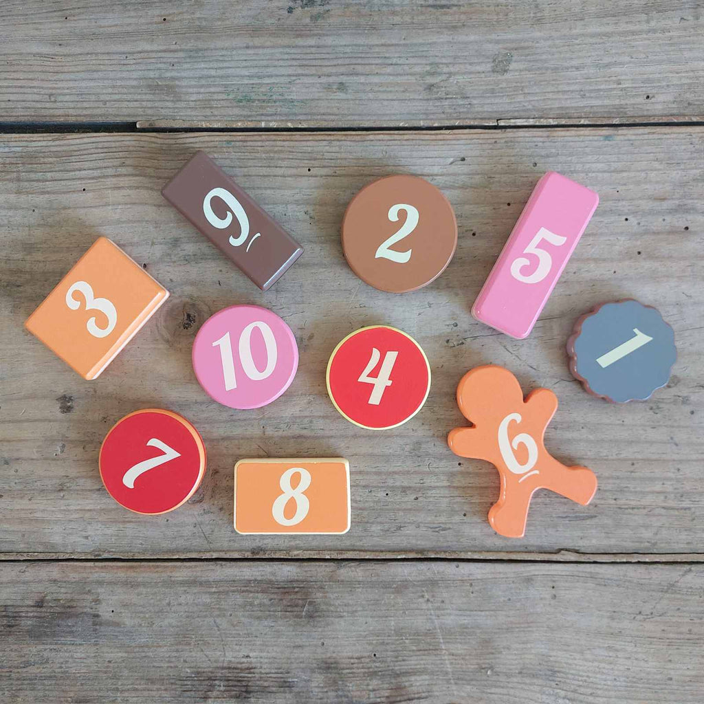 Toy Numbers Traditional Wooden Tea Party Biscuits