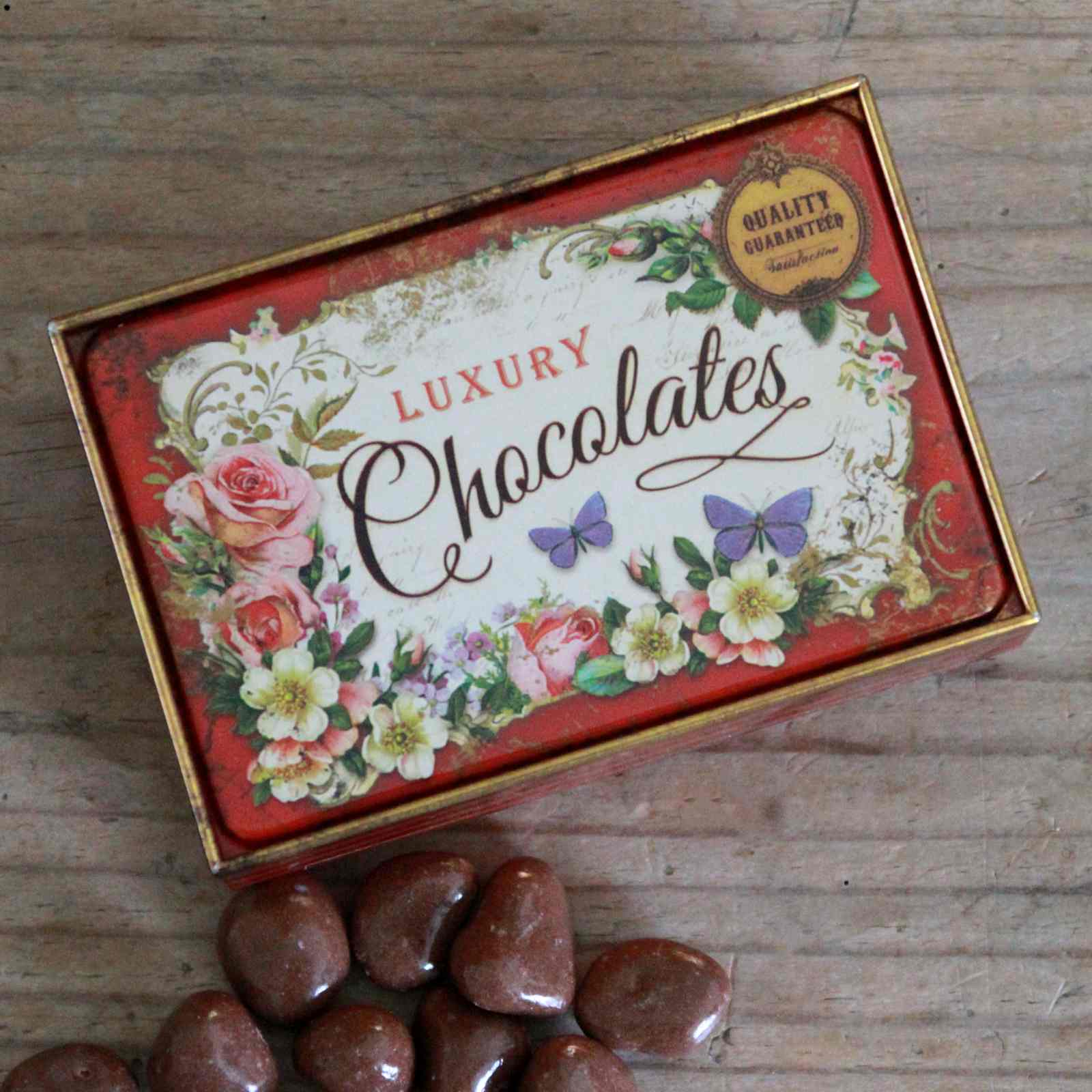 Vintage Valentine's Chocolate Tin -  Honeycomb