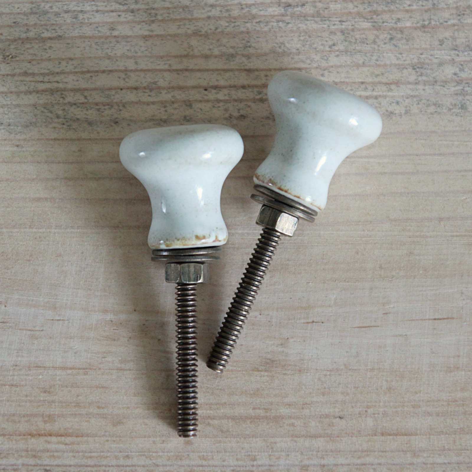 Small White Ceramic Knob