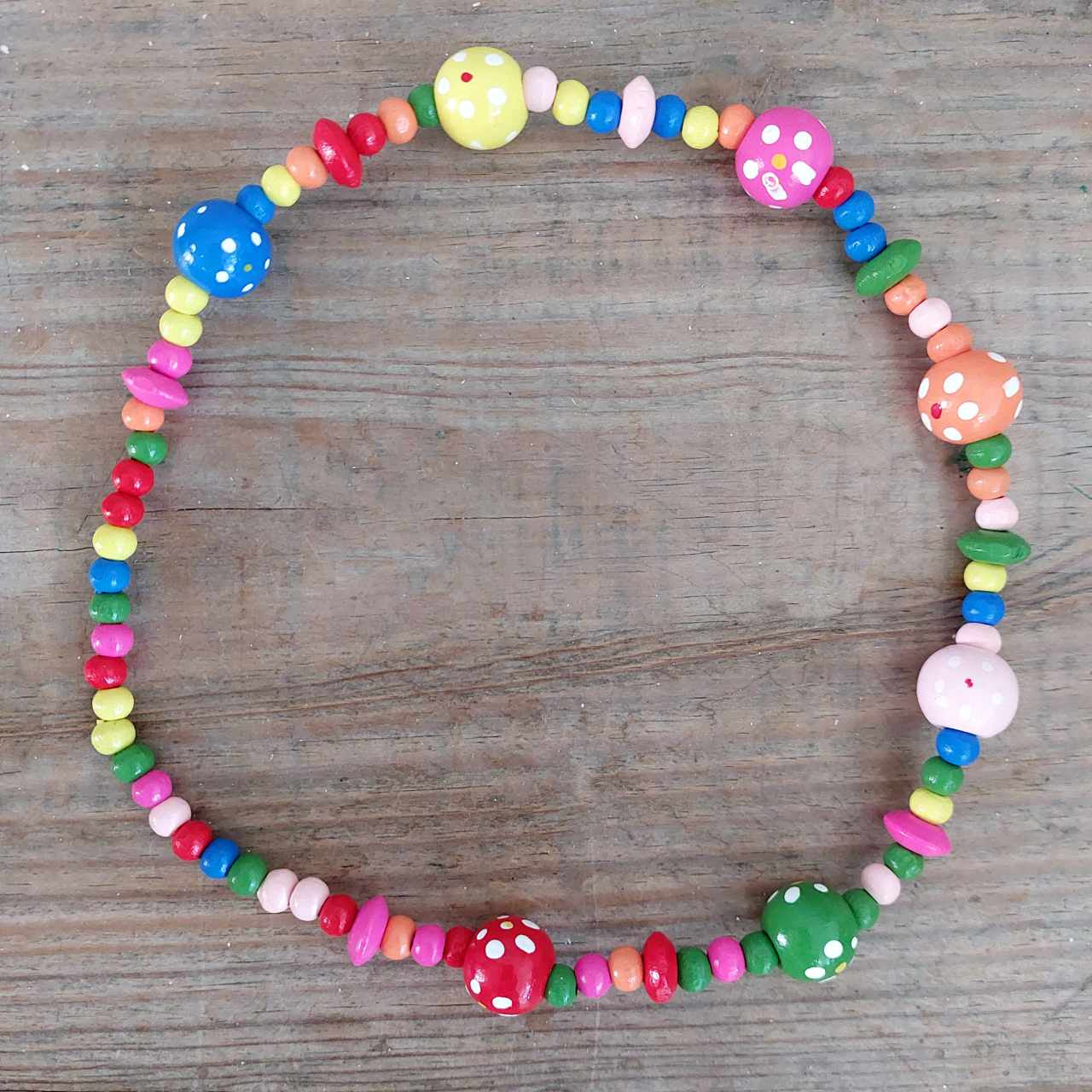 Children's colourful Wooden Bead Necklace