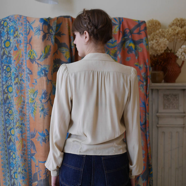 1940s Sweetheart Blouse - Rust