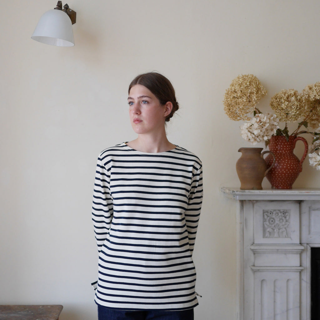 Breton top by Mousqueton in cream and navy stripes