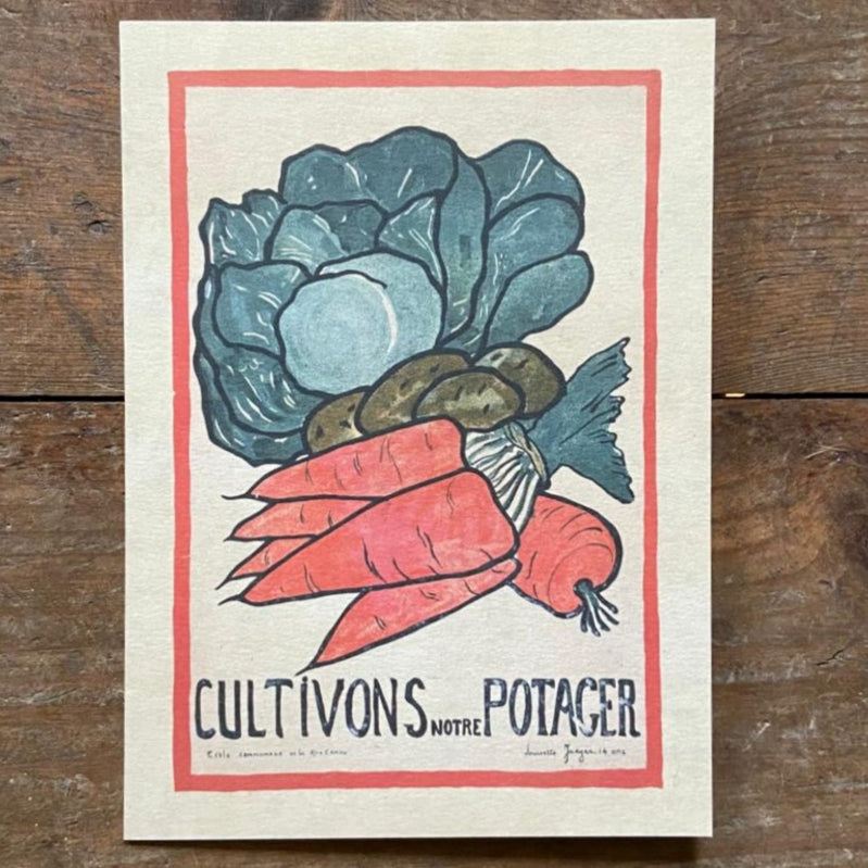 Vintage card 'Let's Plant Vegetables'