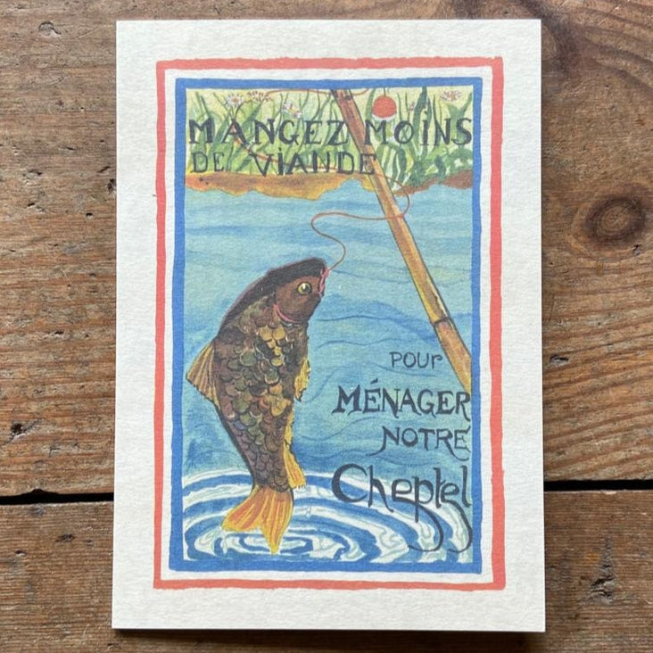 Vintage Card 'Eat Less Meat'