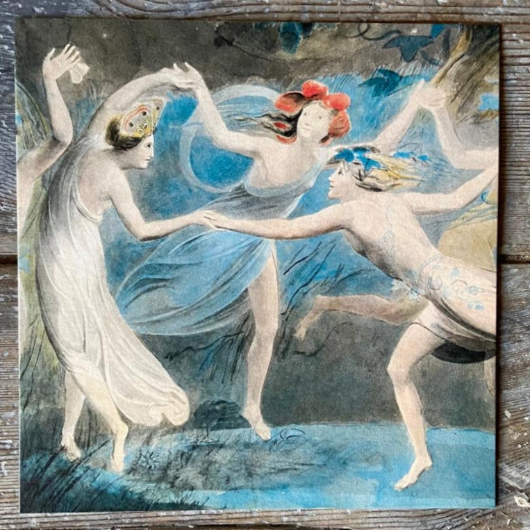 Vintage card 'Oberon, Titania and Puck' by William Blake