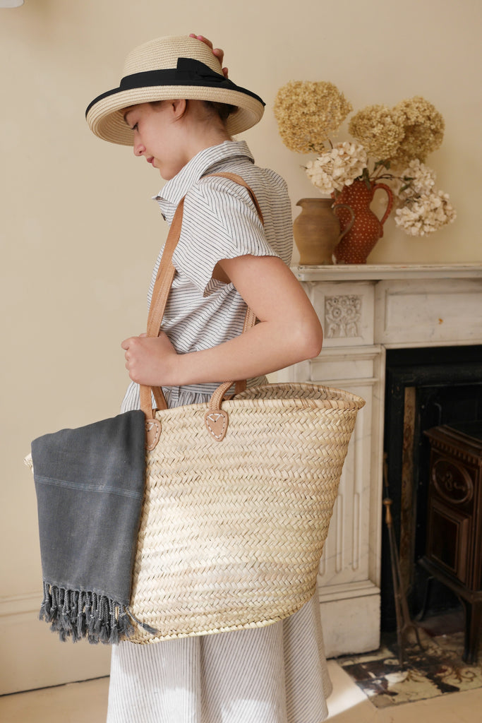 Leather Double Handle Shopping Basket - Homeware Store
