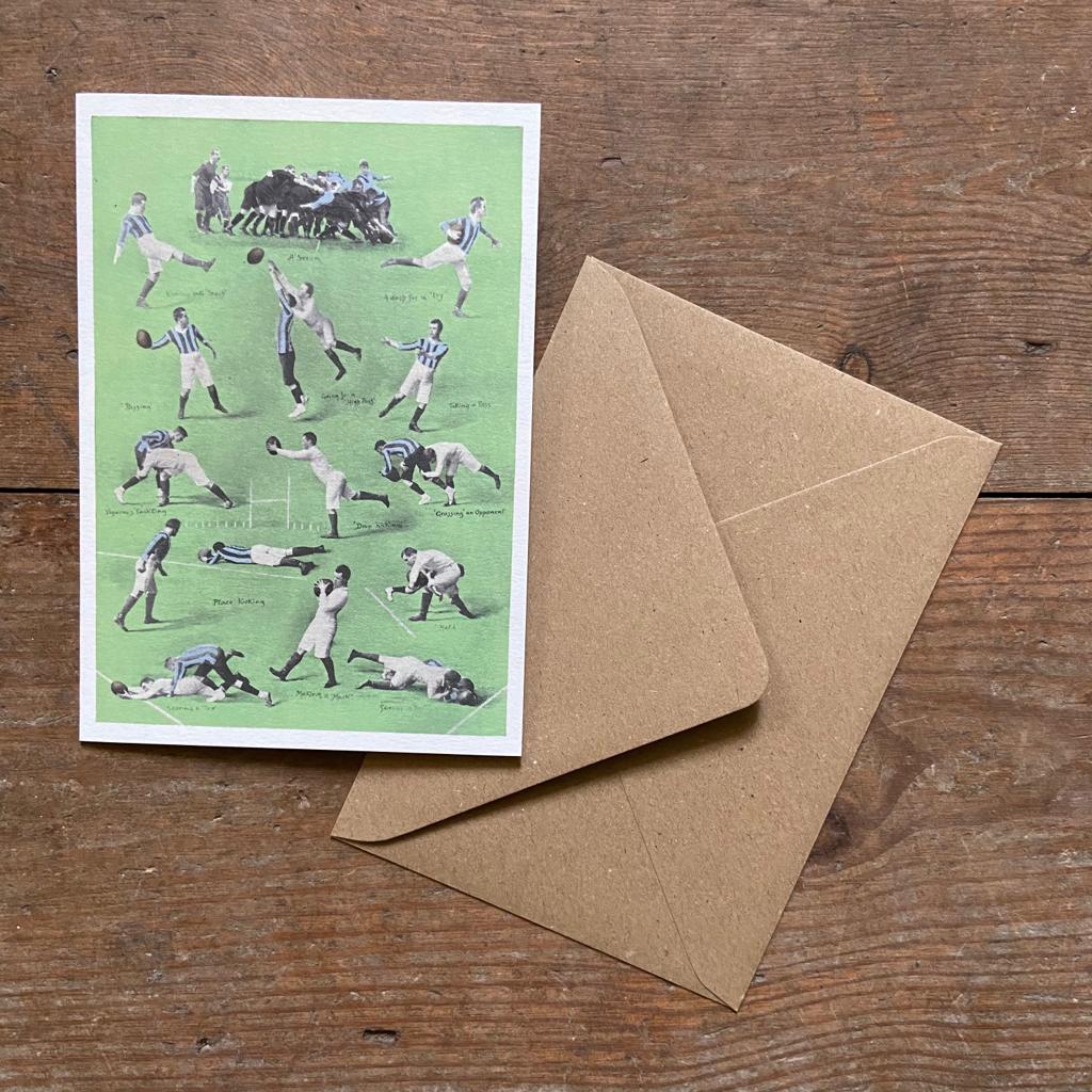 Vintage card 'The Rugby Union' with envelope