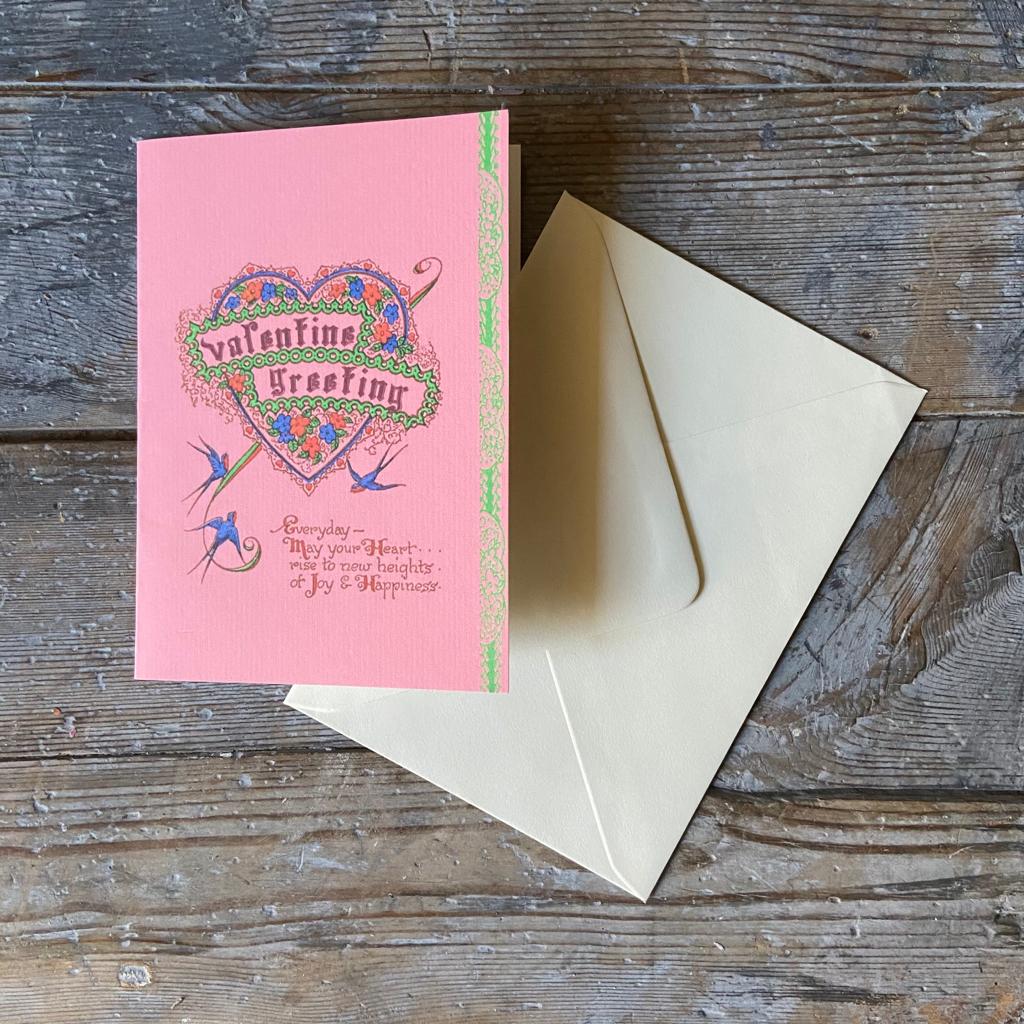 Vintage card - Valentine Heart with envelope