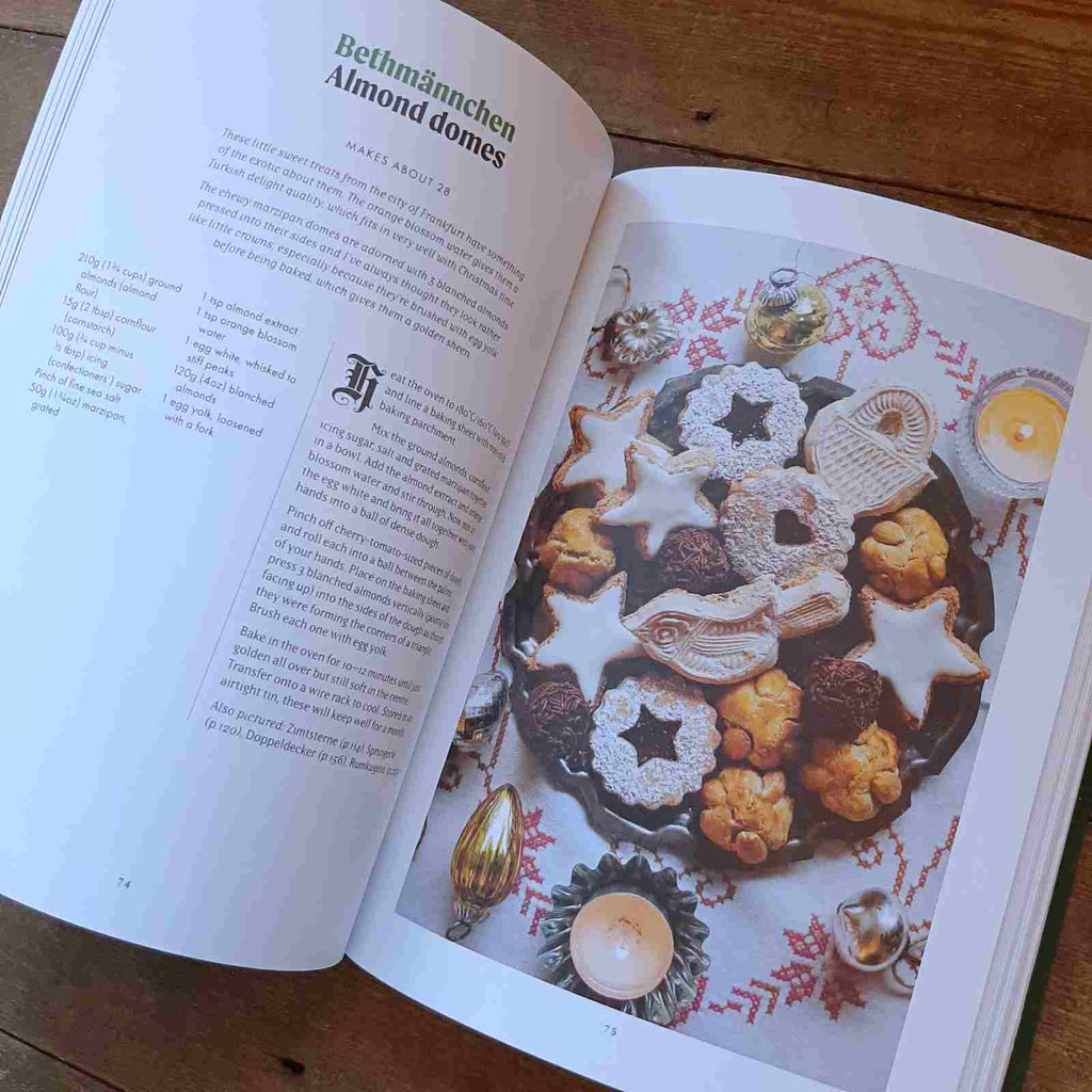 Advent book page example with German biscuit recipe