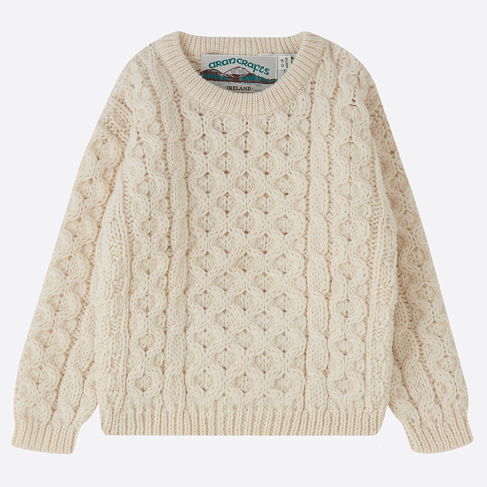 Children’s Aran Jumper - Cream - Homeware Store