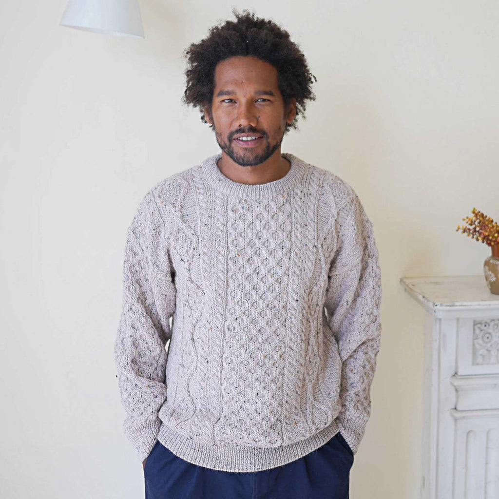 Unisex Aran Jumper - Oatmeal