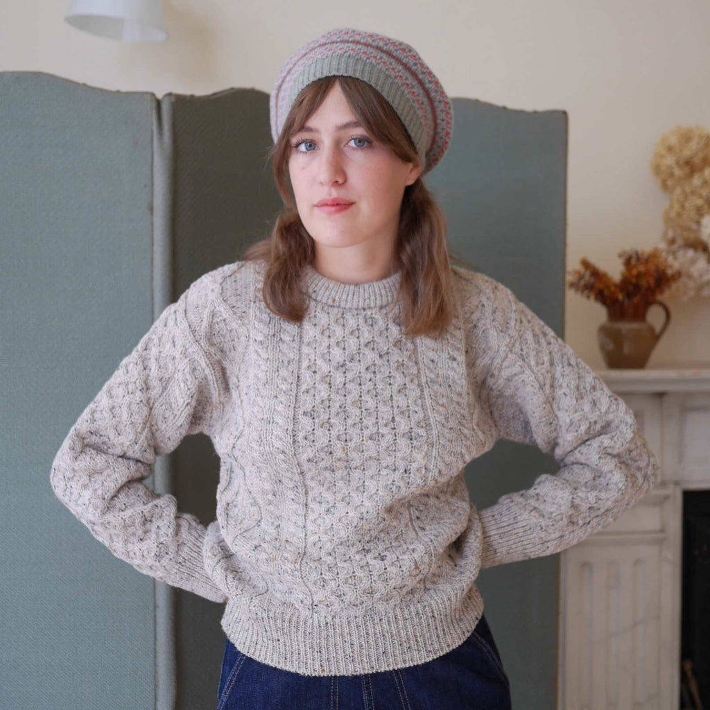 Unisex Aran Jumper - Oatmeal