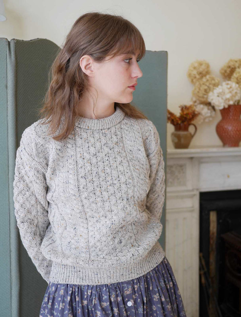 Unisex Aran Jumper - Oatmeal