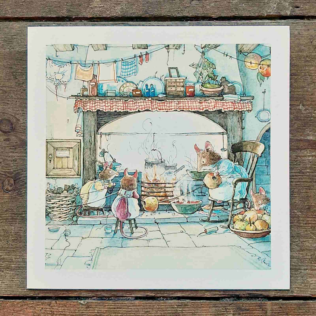 Greeting Card - Kitchen at Crabapple Cottage, Illustration taken from Brambly Hedge by Jill Barklem