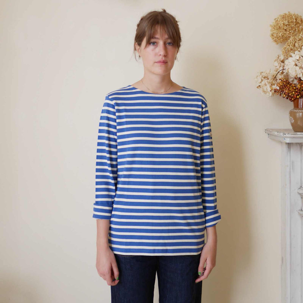Breton top by Mousqueton in french blue and cream