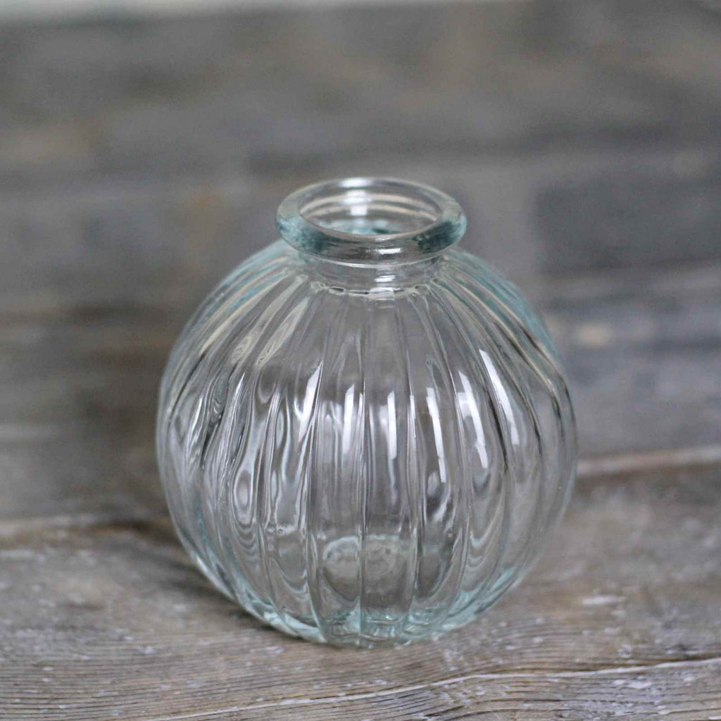round vintage glass vase