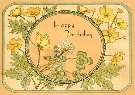 Vintage birthday card 'Happy Birthday' detail