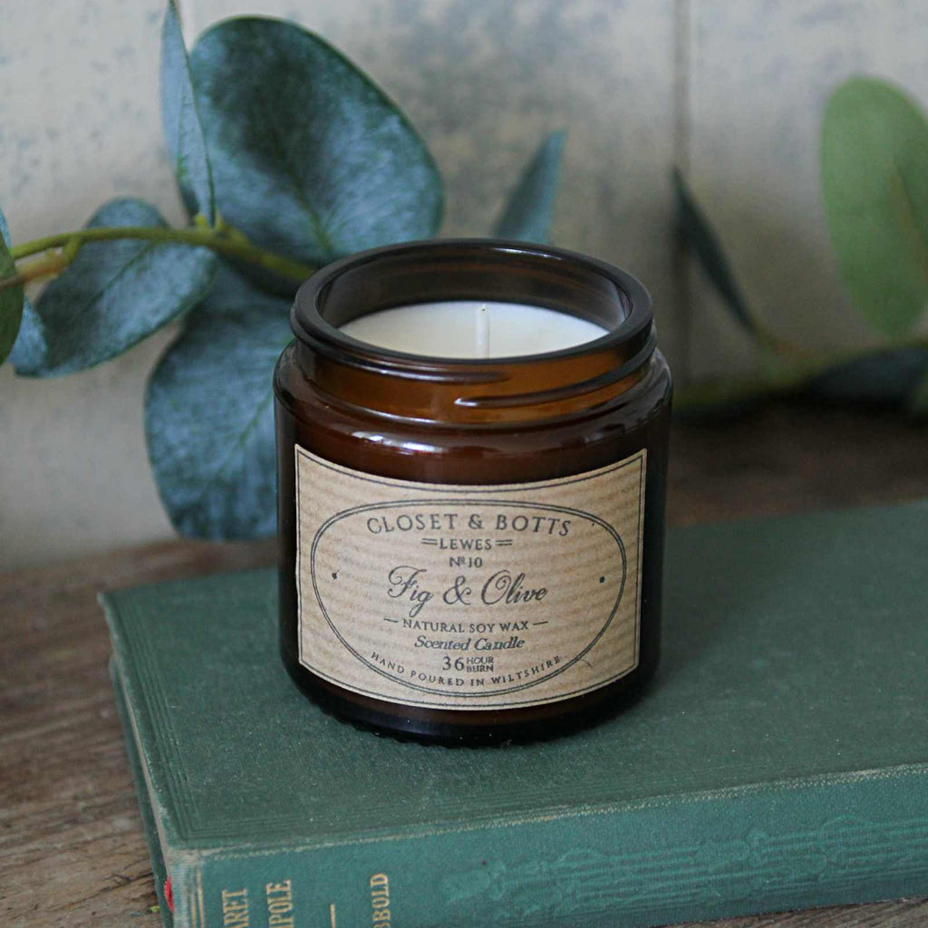 Vegan Soy wax scented candle, Fig & Olive