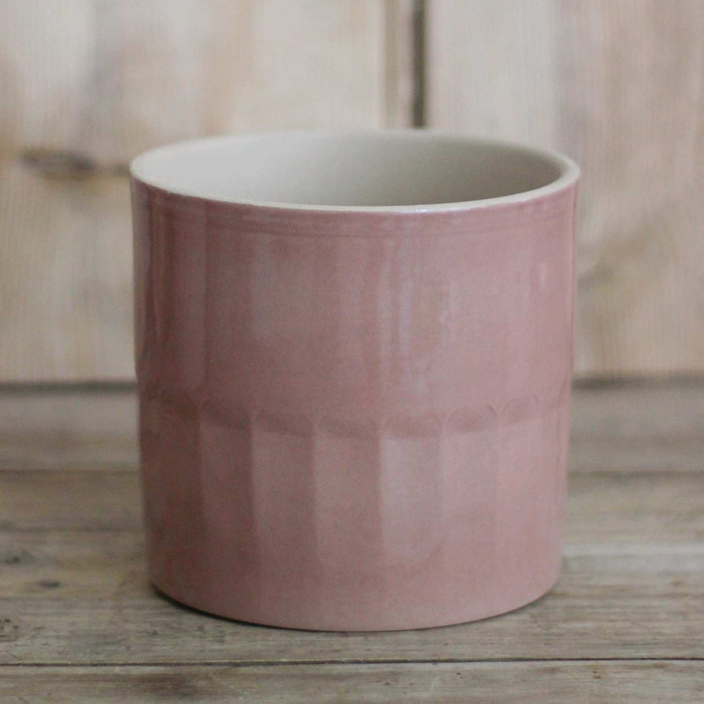 ceramic pot for indoor plants in antique rose colour