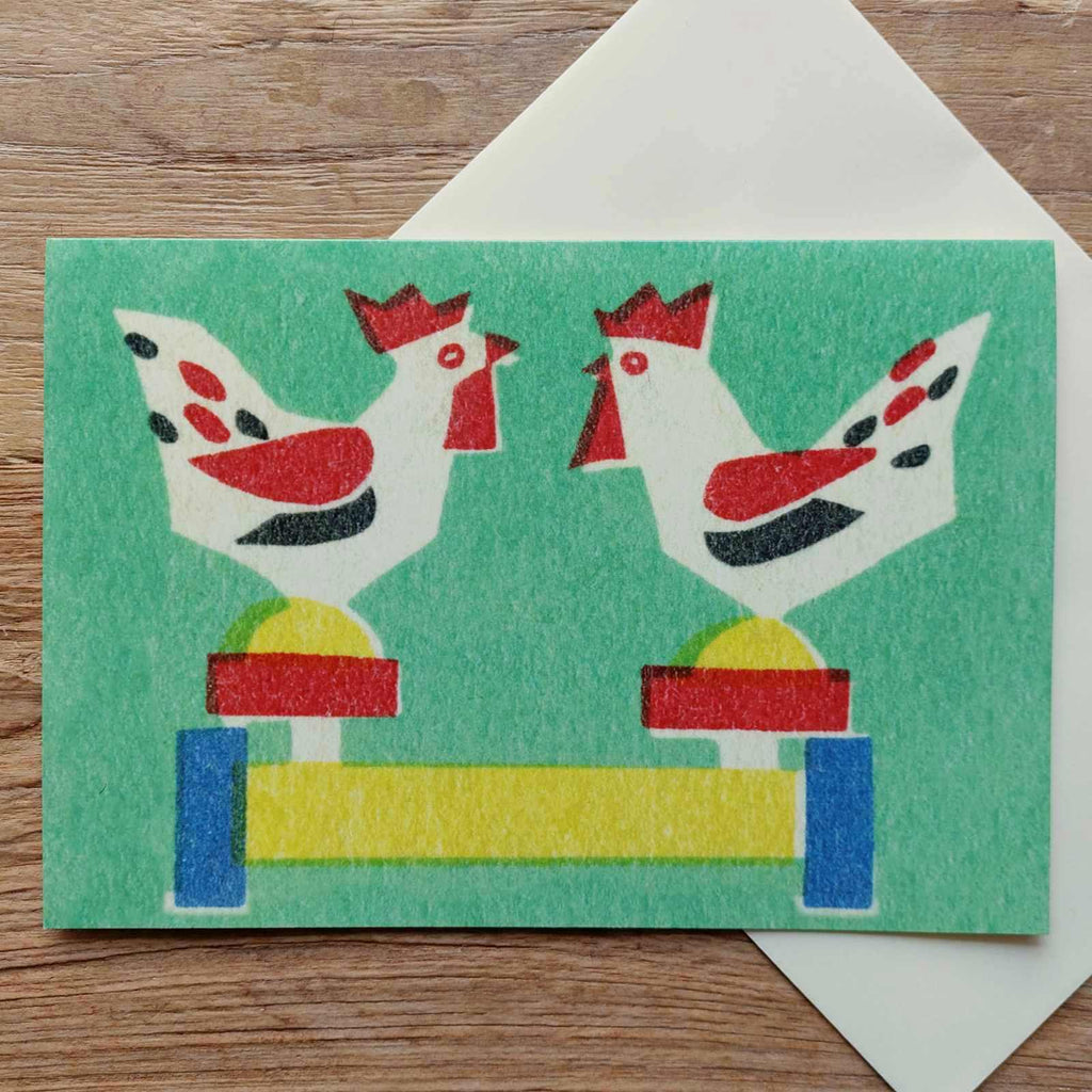 Two Chickens Greeting Card, a lovely card for Easter and Spring