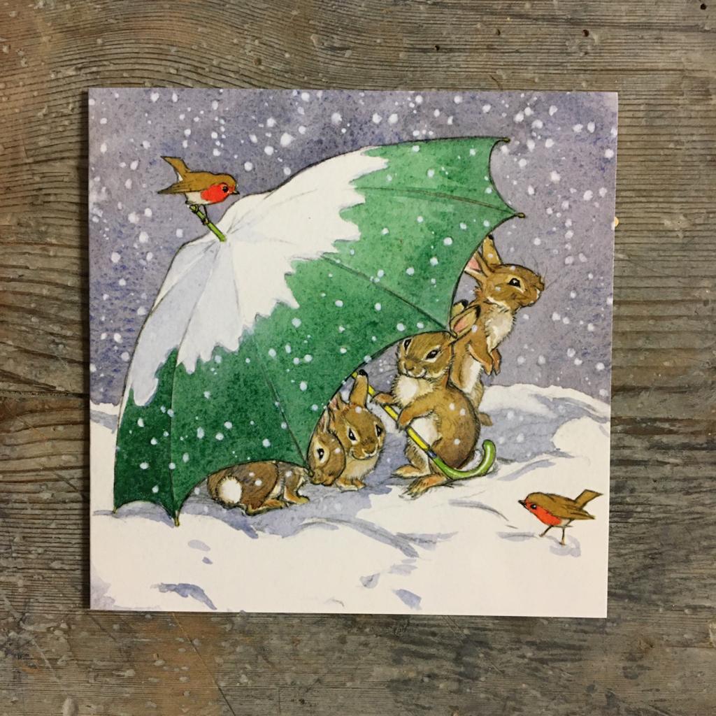 Traditional Christmas Cards - Rabbits Sheltering - Homeware Store