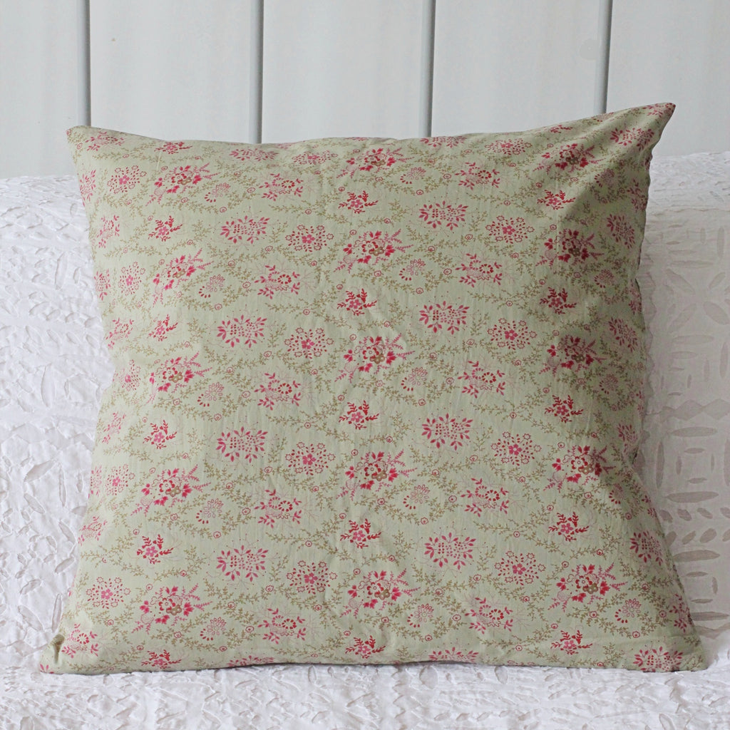 Cushion - Green & Pink Floral