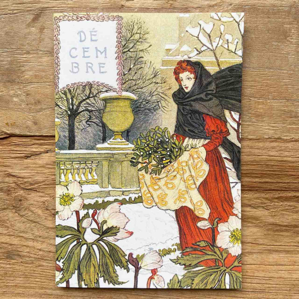 French Months Vintage Greeting card - December