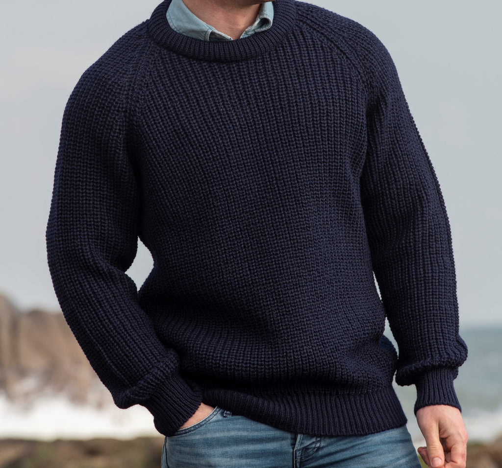 Fisherman’s Rib Jumper - Navy - Homeware Store