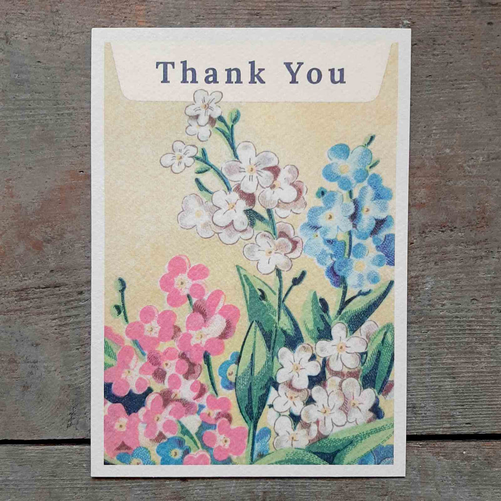 Floral Thank You Card - beautiful reproduction of a French vintage seed packet