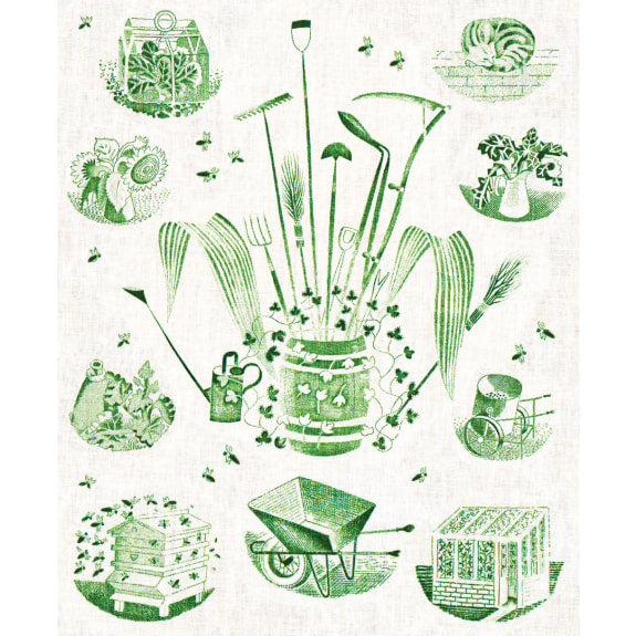 Vintage card 'Garden Implements' detail