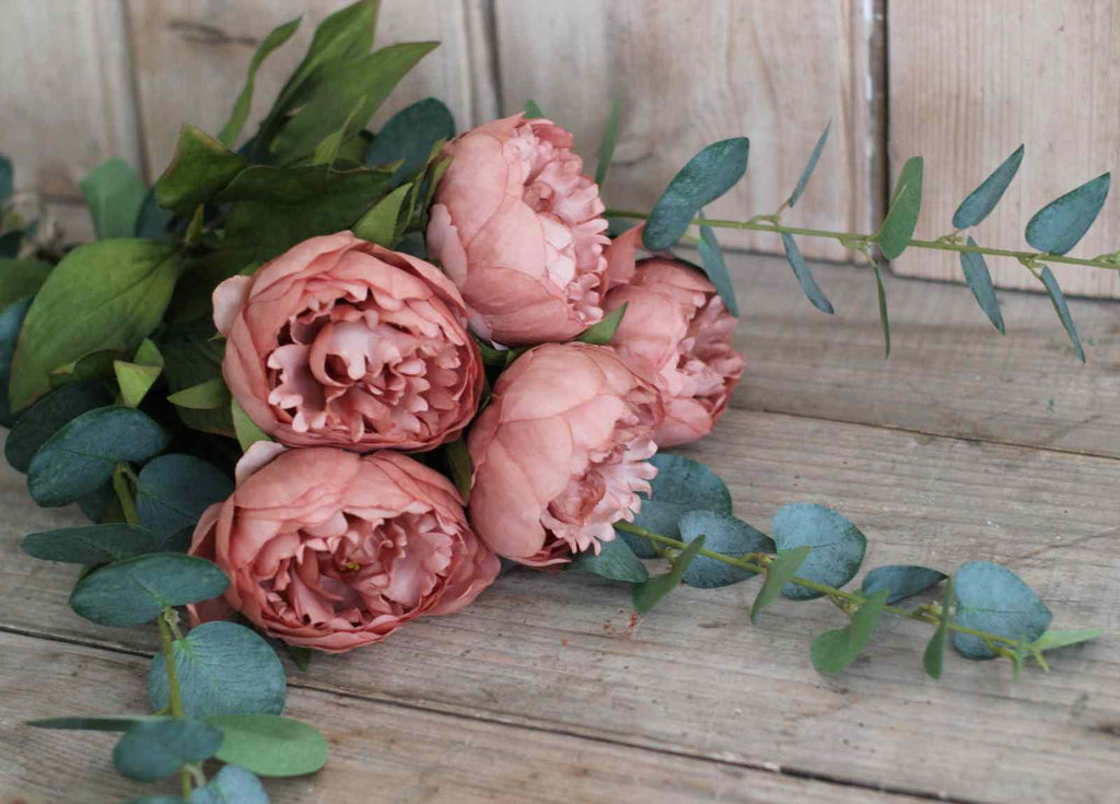 Silk Peony & Eucalyptus Bouquet