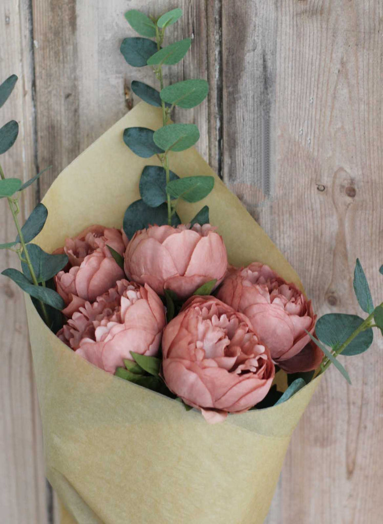 Silk Peony & Eucalyptus Bouquet