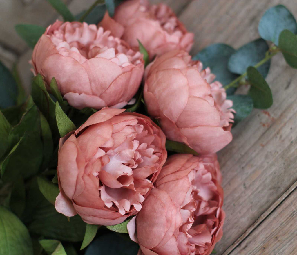 Silk Peony & Eucalyptus Bouquet