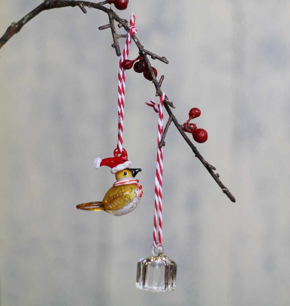 Vintage Christmas decoration hanging tree glass present