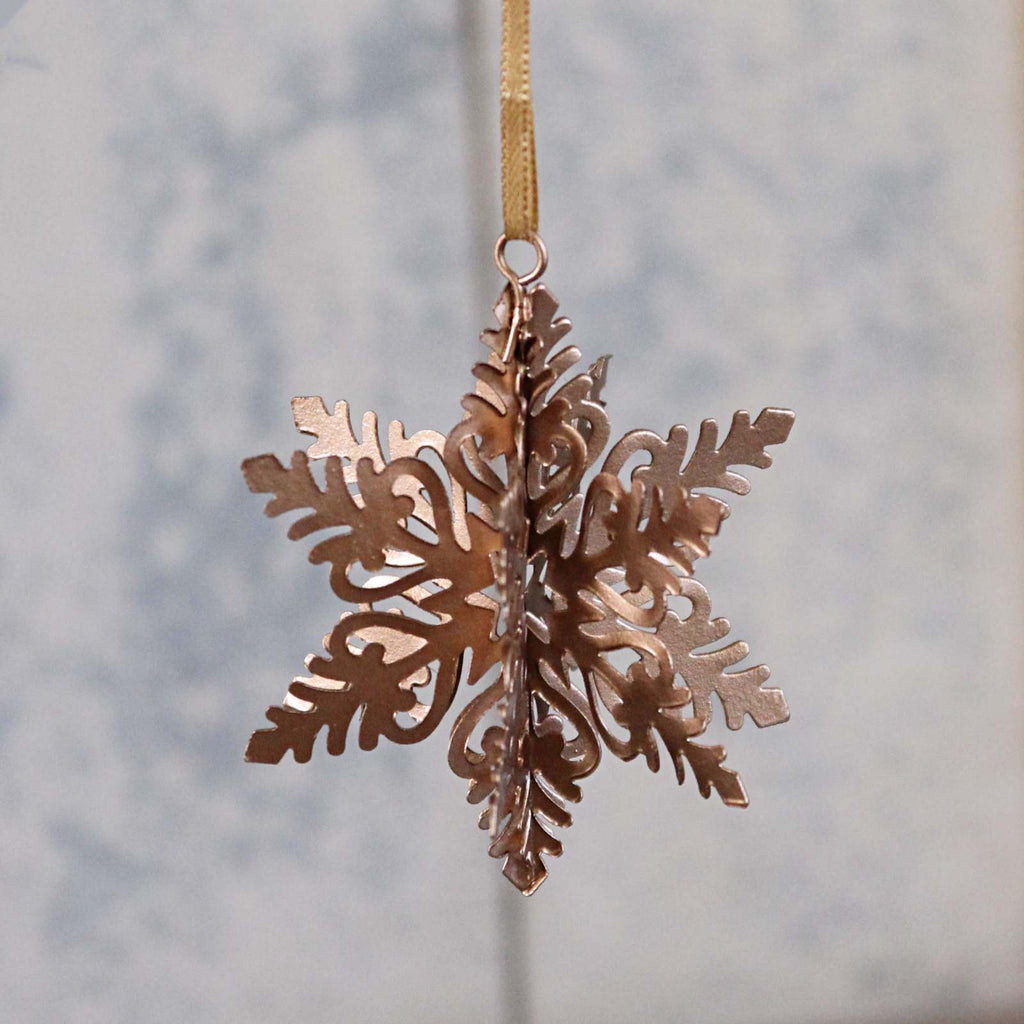 Gold Metal Snowflake Decoration