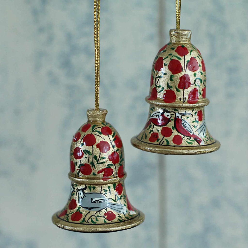 Vintage Chrismtas Decorations - Hand Painted Bell Decoration