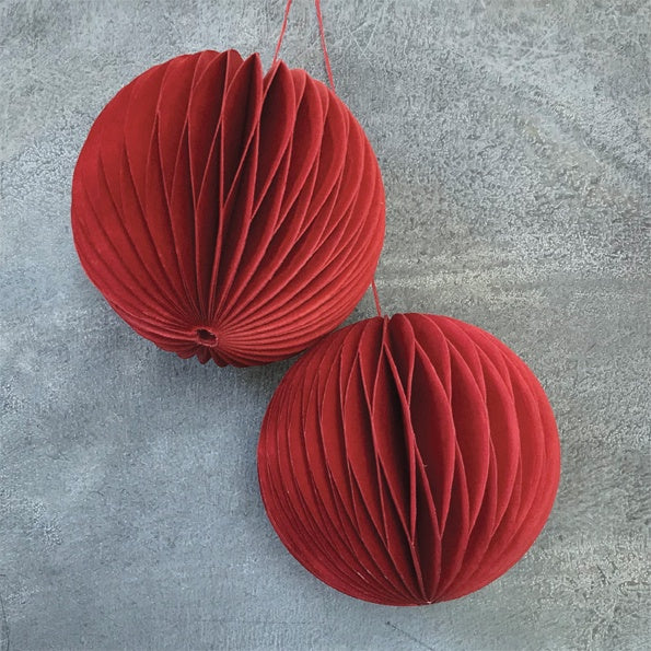Honeycomb Paper Bauble - Red