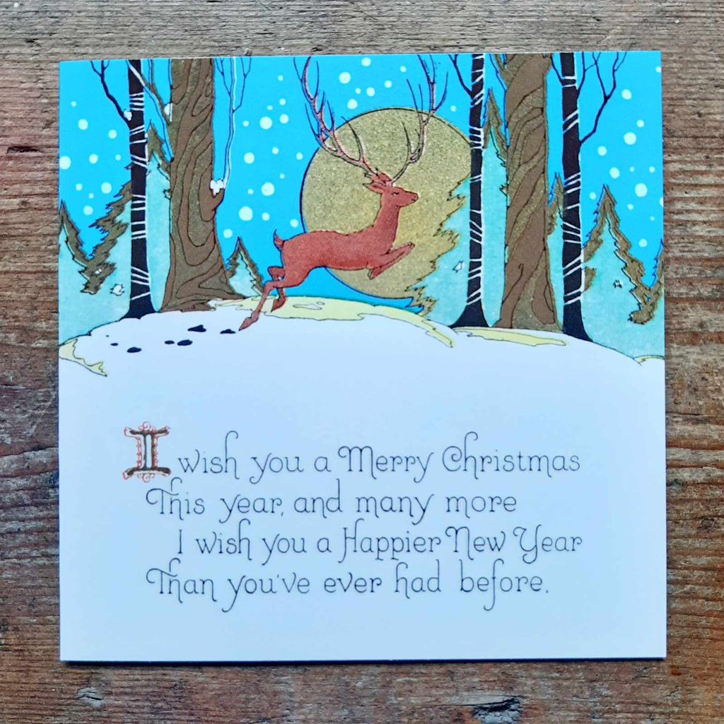 Traditional Christmas Card Pack - Jumping Reindeer