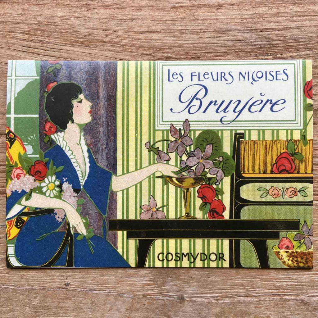 Art deco Soap vintage card - Les Fleurs Nicoises