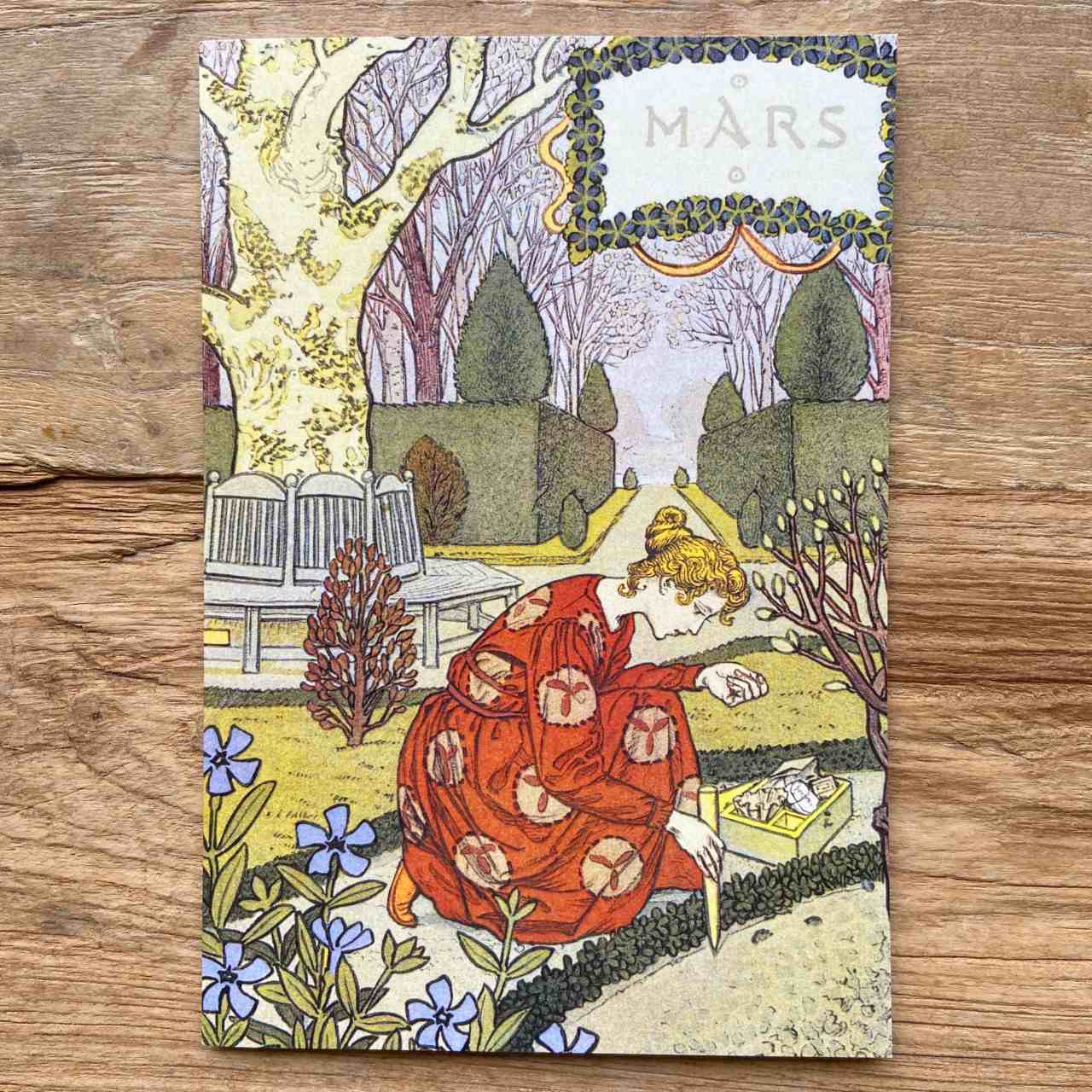 French Months Vintage Greeting card - March