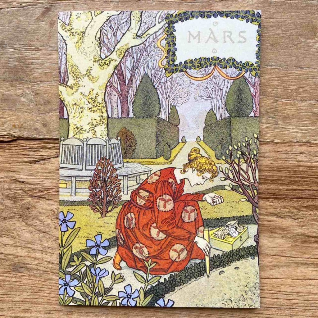 French Months Vintage Greeting card - March
