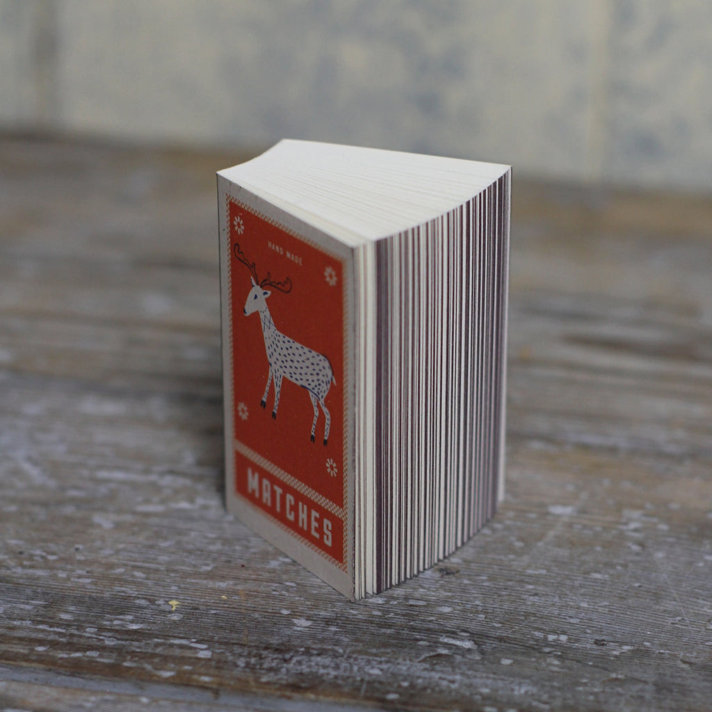 Mini Notebook in the shape of a matchbox. This tiny notebook is the perfect stocking filler.