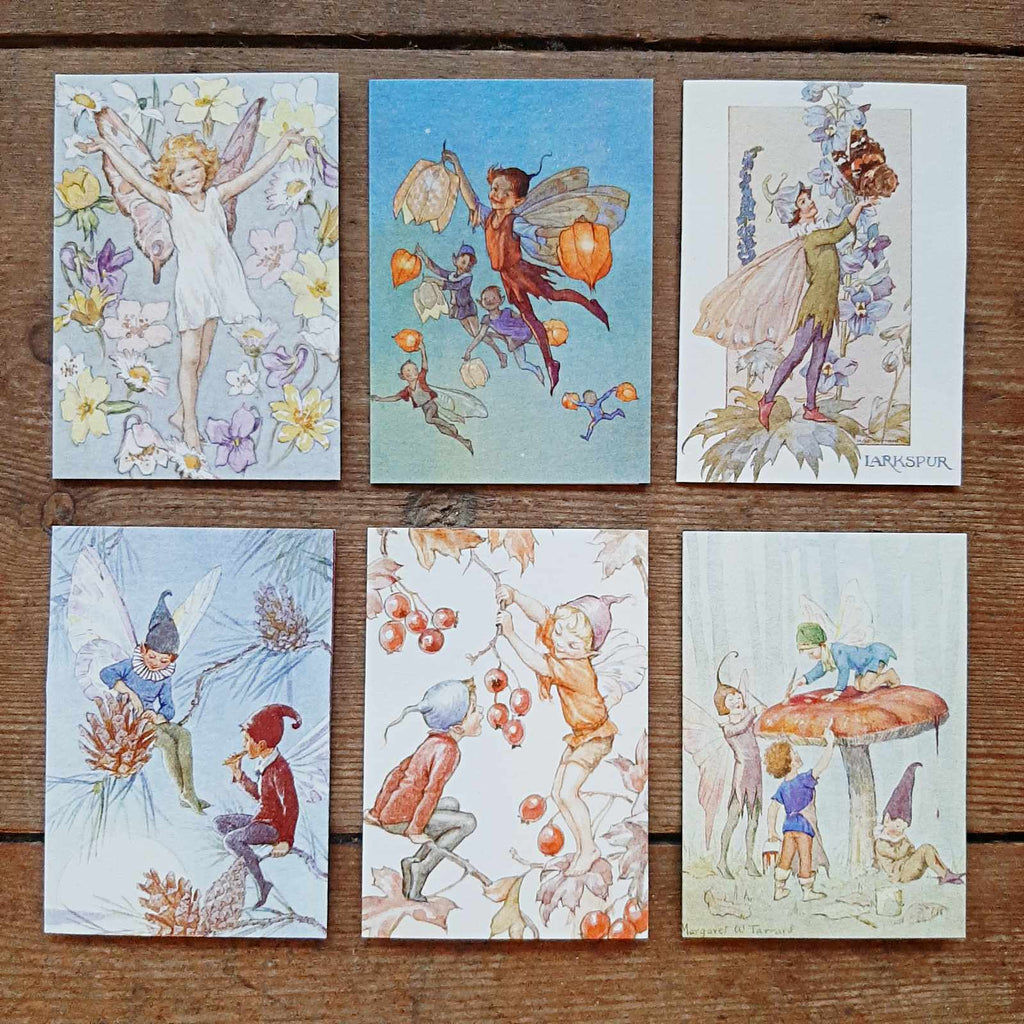 vintage cards set of 6 miniature by Margaret Tarrant