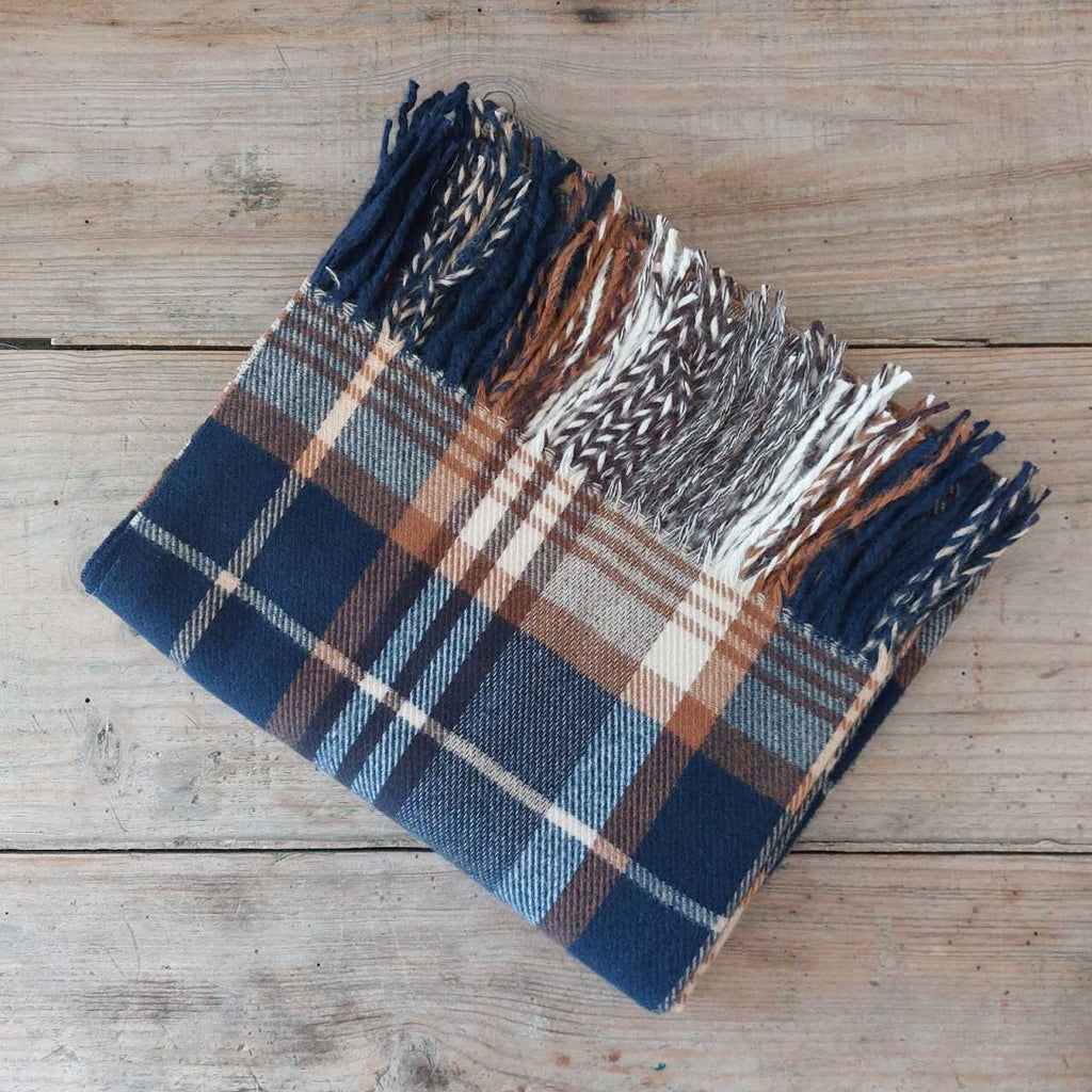 Unisex Navy Tartan Scarf Christmas gift