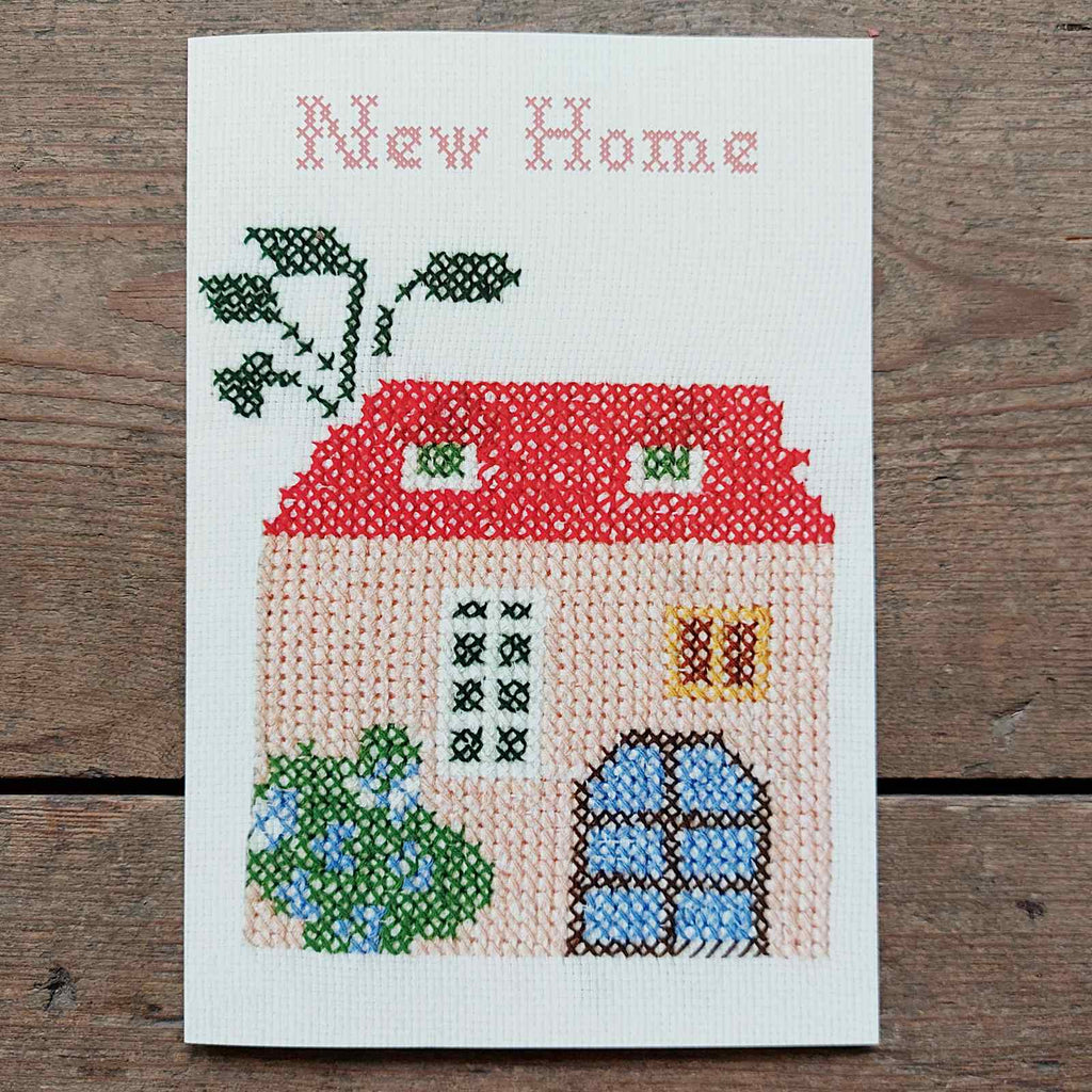 Vintage Embroidery Card - New Home House