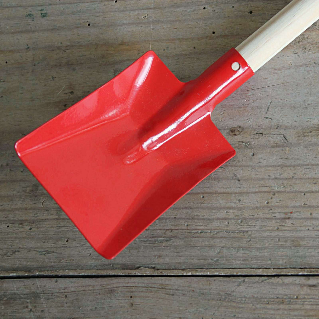 Red enamel garden shovel
