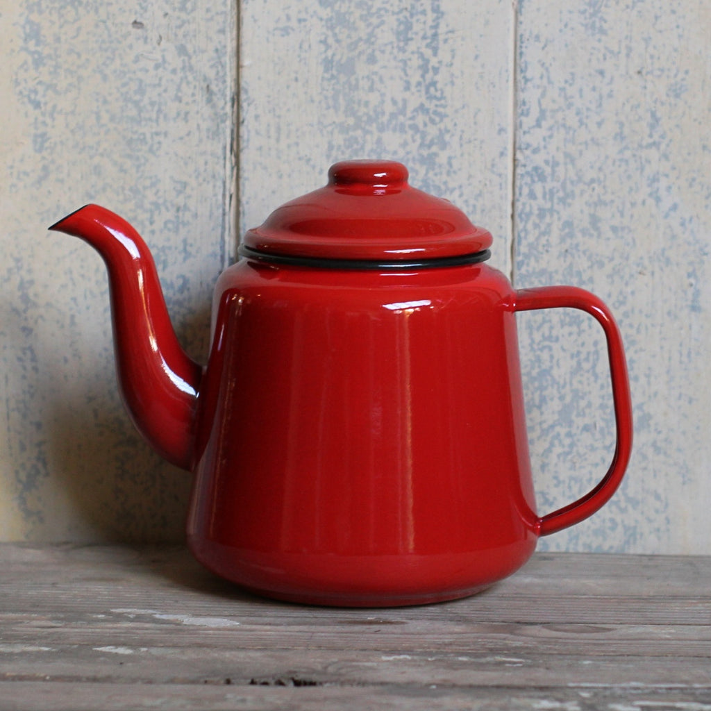Red Enamel Teapot